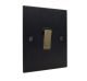 Penland 1 G Intermediate Rocker Switch in Brushed Aluminium Matt Black with Antique Brass insert with Black Trim