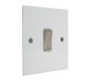 Penland 1G Double Pole 20A Rocker Switch in Gloss White with Satin Stainless Rockers with White trim