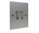 Penland 2 G 2Way 10A Rocker Switch in Brushed Aluminium-Satin Silver with Satin Stainless inserts with White trim