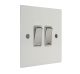 Penland 2 G 2Way 10A Rocker Switch in Gloss White with Polished Stainless Rockers with White trim