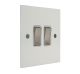 Penland 2 G 2Way 10A Rocker Switch in Gloss White with Satin Stainless Rockers with White trim