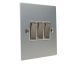 Penland 3 G 2Way 10A Rocker Switch in Brushed Aluminium-Satin Silver with Satin Stainless inserts with White trim