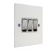 Penland 3 G 2Way 10A Rocker Switch in Gloss White with Polished Stainless Rockers with White trim