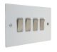 Penland 4 G 2Way 10A Rocker Switch in Gloss White with Satin Stainless Rockers with White trim