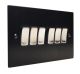 Penland 6G 2W 10A Rocker Switch in Brushed Aluminium Satin Black with Satin Stainless insert with Black Trim