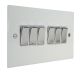 Penland 6 G 2Way 10A Rocker Switch in Gloss White with Polished Stainless Rockers with White trim