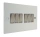 Penland 6 G 2Way 10A Rocker Switch in Gloss White with Satin Stainless Rockers with White trim