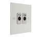 Penland 2G TV/FM Co-Axial Isolated Socket in Gloss White with White inserts 