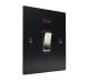 Penland 1G Double Pole 20A Rocker Switch with Neon in Brushed Aluminium Satin Black with Satin Stainless insert with Black Trim