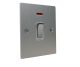 Penland 1G Double Pole 20A Rocker Switch -Satin Silver with Polished Stainless Inserts and White trim