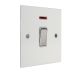 Penland 1G Double Pole 20A Rocker Switch with Neon in Gloss White with Polished Stainless Rockers with White trim