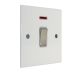 Penland 1G Double Pole 20A Rocker Switch with Neon in Gloss White with Satin Stainless Rockers with White trim