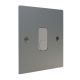 Penland 1G 20A Cord Outlet in Brushed Aluminium-Satin Silver with White insert with White Trim