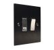 Penland 1G 13A Switch Fuse Spur in Brushed Aluminium Satin Black with Satin Stainless insert with Black Trim