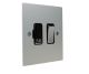 Penland 1G 13A Switched Fused Spur in Brushed Aluminium-Satin Silver with Polished Stainless insert and Black trim