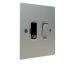 Penland 1 G 13A Switch Fuse Spur in Brushed Aluminium-Satin Silver with Polished Stainless Inserts and White trim 