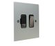 Penland 1 G 13A Switch Fuse Spur in Brushed Aluminium-Satin Silver with Satin Stainless insert with Black Trim