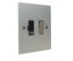 Penland 1 G 13A Switch Fuse Spur in Brushed Aluminium-Satin Silver with Satin Stainless inserts with White trim 