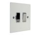 Penland 1 G 13A Switch Fuse Spur in Gloss White with Polished Stainless Rockers with White trim 