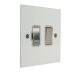 Penland 1 G 13A Switch Fuse Spur in Gloss White with Satin Stainless Rockers with White trim 