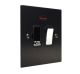 Penland 1G 13A Switch Fuse Spur with Neon in Brushed Aluminium Satin Black with Polished Stainless insert with Black Trim