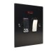 Penland 1G 13A Switch Fuse Spur with Neon in Brushed Aluminium Satin Black with Satin Stainless insert with Black Trim