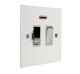 Penland 1 G 13A Switch Fuse Spur with Neon in Gloss White with Polished Stainless Rockers with White trim 