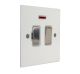 Penland 1 G 13A Switch Fuse Spur with Neon in Gloss White with Satin Stainless Rockers with White trim 