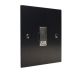 Penland 1G 13A Unswitched Fuse Spur in Brushed Aluminium Satin Black with Satin Stainless insert with Black Trim