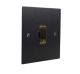 Penland 1G 13A Unswitched Fuse Spur in Brushed Aluminium Matt Black with Antique Brass insert with Black Trim