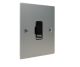 Penland 1G 13A Unswitched Fused Spur in Brushed Aluminium-Satin Silver with Polished Stainless insert and Black trim