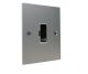 Penland 1 G 13A Unswitched Fuse Spur in Brushed Aluminium-Satin Silver with Polished Stainless Inserts and White trim