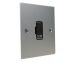 Penland 1 G 13A Unswitched Fuse Spur in Brushed Aluminium-Satin Silver with Satin Stainless insert with Black Trim