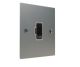 Penland 1 G 13A Unswitched Fuse Spur in Brushed Aluminium-Satin Silver with Satin Stainless inserts with White trim