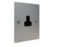 Penland 1G 2A Unswitched Socket in Brushed Aluminium-Satin Silver with Black insert 