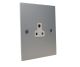 Penland 1G 2A Unswitched Socket in Brushed Aluminium-Satin Silver with White insert 