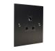 Penland 1G 5A Unswitched Socket in Brushed Aluminium Matt Black with Black insert