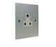 Penland 1G 5A Unswitched Socket in Brushed Aluminium-Satin Silver with White insert