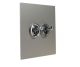 Penland 2G 2Way 20A Satin Toggle Switch in Brushed Aluminium-Satin Silver