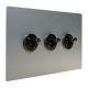 Penland 3G 2Way 20A Black Nickel Toggle Switch in Brushed Aluminium-Satin Silver