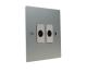 Penland 2G TV Co-axial Non Isolated Socket in Brushed Aluminium-Satin Silver with White insert 