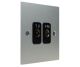 Penland 2G TV/FM Co-Axial Isolated Socket in Brushed Aluminium-Satin Silver with Black insert