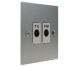 Penland 2G TV/FM Co-Axial Isolated Socket in Brushed Aluminium-Satin Silver with White insert