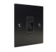 Penland 1G Telephone Master Socket in Brushed Aluminium Matt Black with Black insert