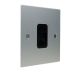 Penland 1G Telephone Secondary  Socket in Brushed Aluminium-Satin Silver with Black insert 