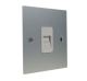 Penland 1G Telephone Secondary  Socket in Brushed Aluminium-Satin Silver with White insert 