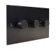 Penland 3G 2W 3 x 250W/VA Dimmer Switch in Brushed Aluminium Satin Black