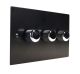 Penland 3G 2W 3 x 250W/VA Dimmer Switch in Brushed Aluminium Satin Black