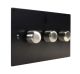 Penland 3G 2W 3 x 250W/VA Dimmer Switch in Brushed Aluminium Satin Black