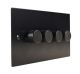 Penland 4G 2W 4 x 250W/VA Dimmer Switch in Brushed Aluminium Satin Black